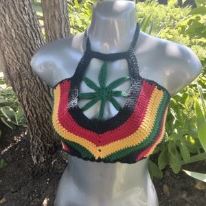 Rasta 420 leaf Crop Top